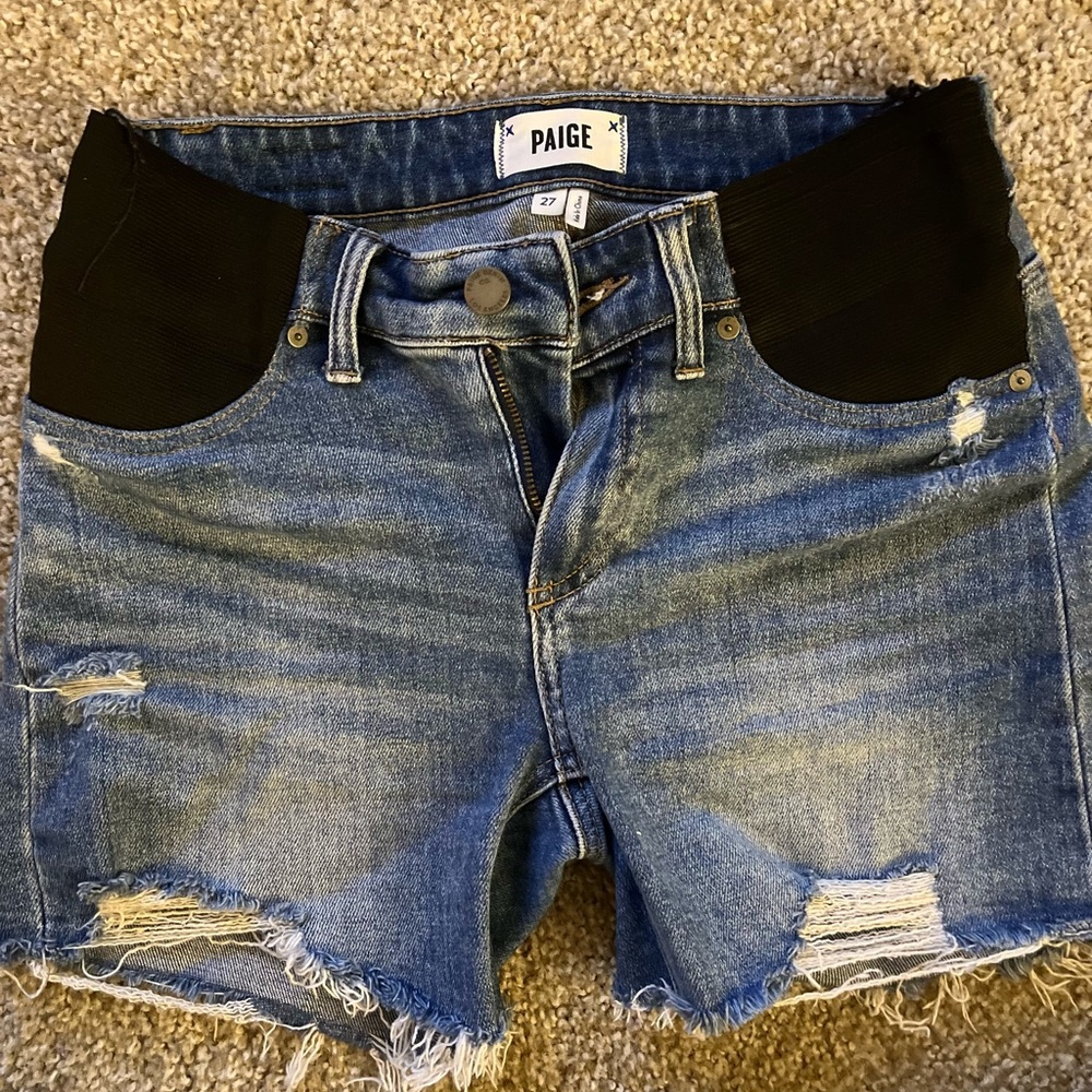 Paige distressed Maternity Shorts. Size 27.